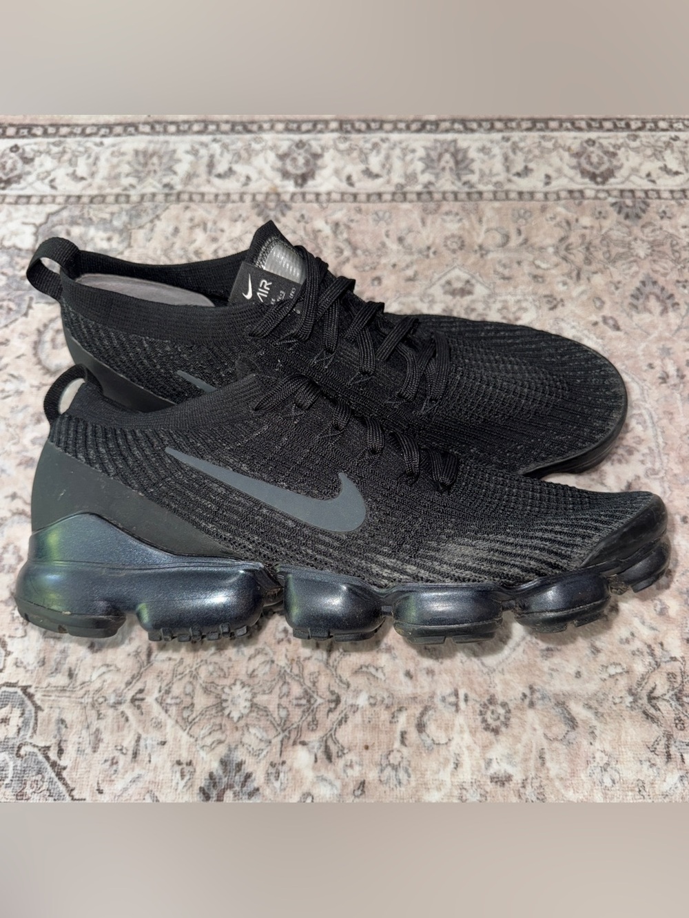 Nike Air Vapor Max Flyknit 3.0 AJ6900-004 Men's Size 12.5 Triple Black Trainers